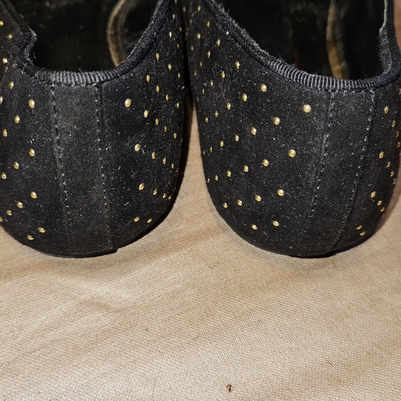 Old Navy gold studded black loafers. - Picture 3 of 7
